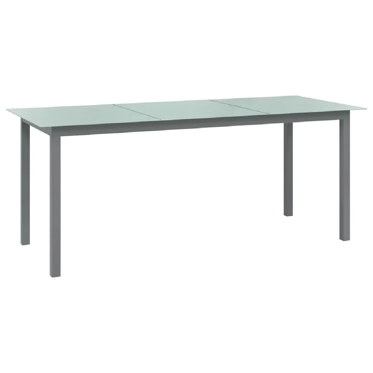 vidaXL Table de jardin 190x90x74 cm Aluminium et verre - vue 2