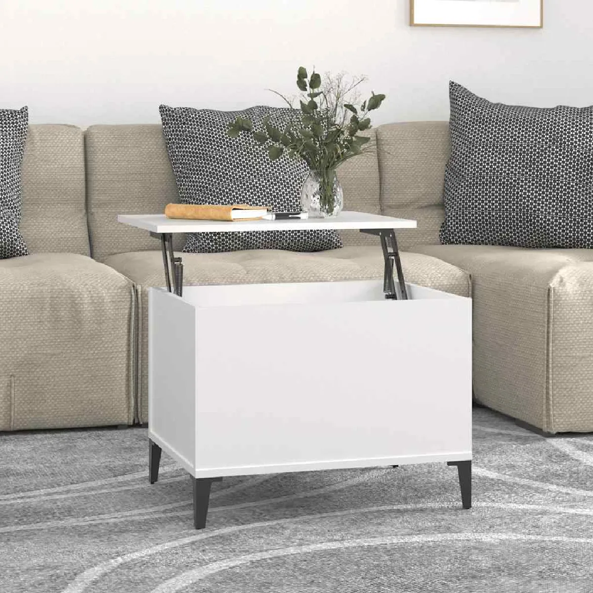 Comparer les prix de vidaXL Table Basse Blanc 60 cm