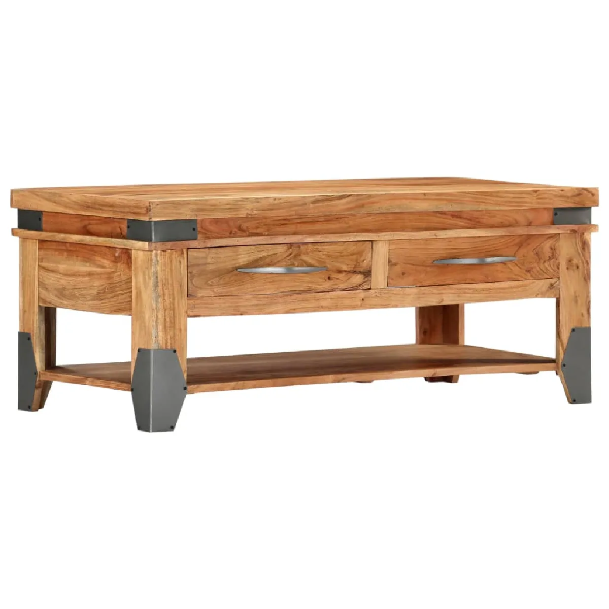 vidaXL Table basse Bois d'acacia solide - vue 2