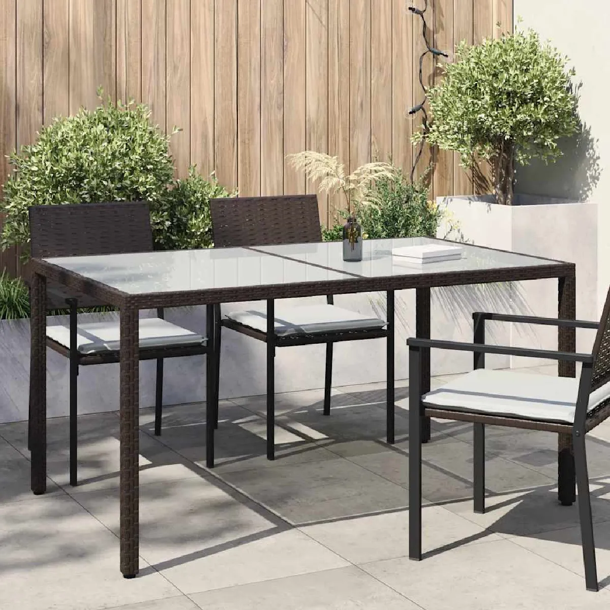 VIDAXL Table de jardin 150x90x75 cm marron