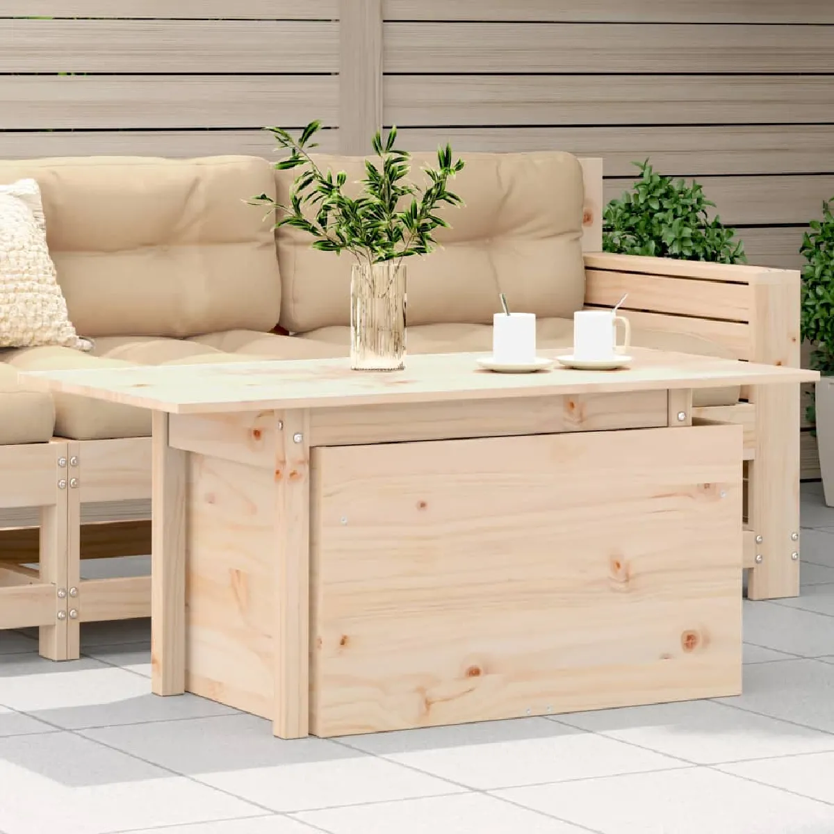 vidaXL Table de jardin Bois de Pin - vue 5