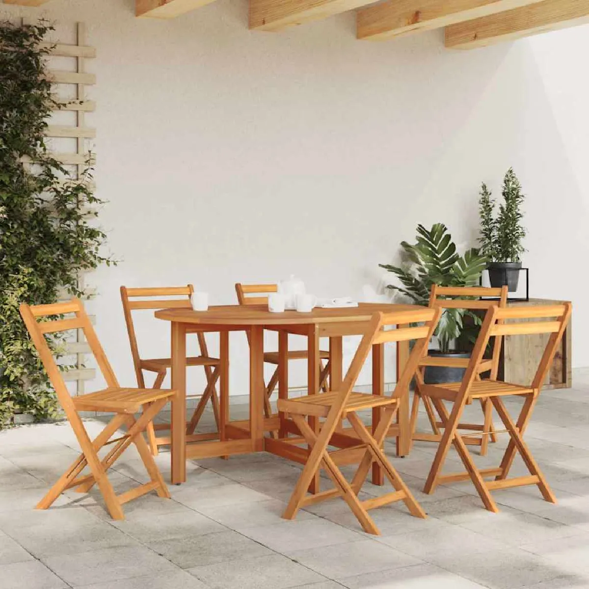 vidaXL Table de jardin Bois d'Acacia - vue 7