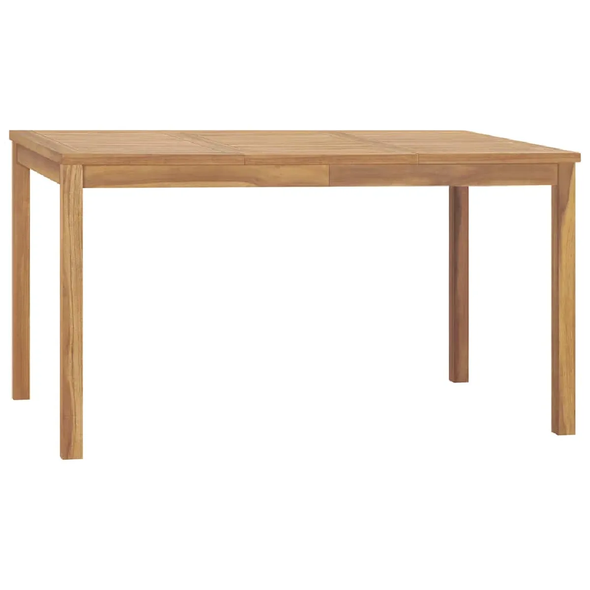 Non Communiqué Marron Table A Manger Fixe Sans Tiroir Rectangle En Teck L 140 Cm - Image 3
