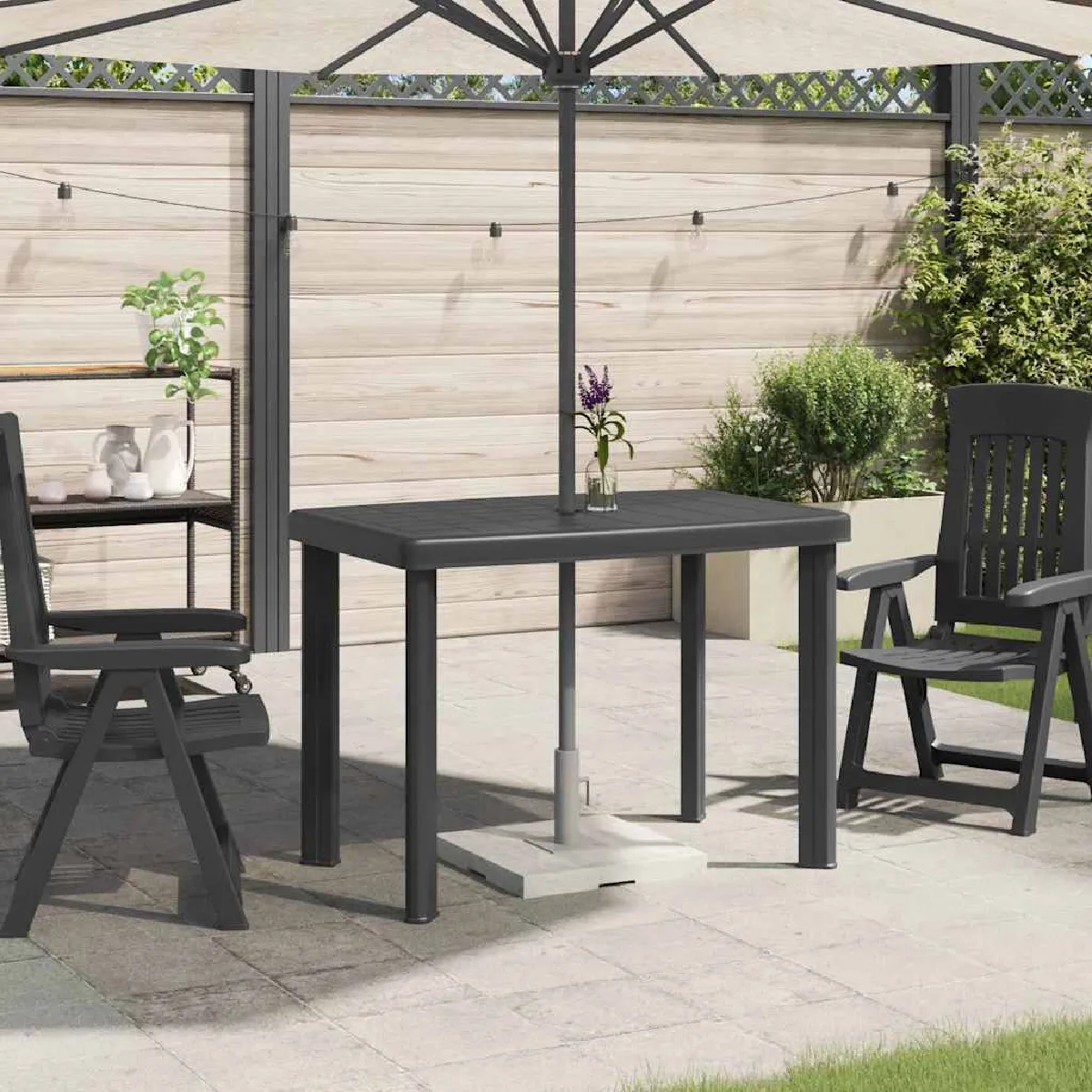Table de salon de jardin en pvc 101 x 68 x 72 - vue 2