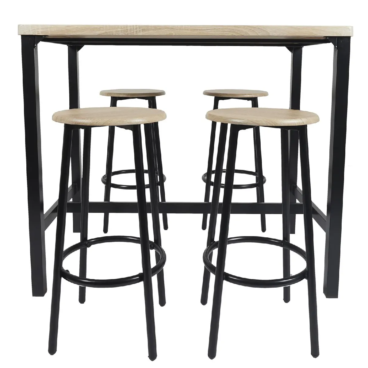 Ensemble mange debout et 4 tabourets Kalo - Marron et noir