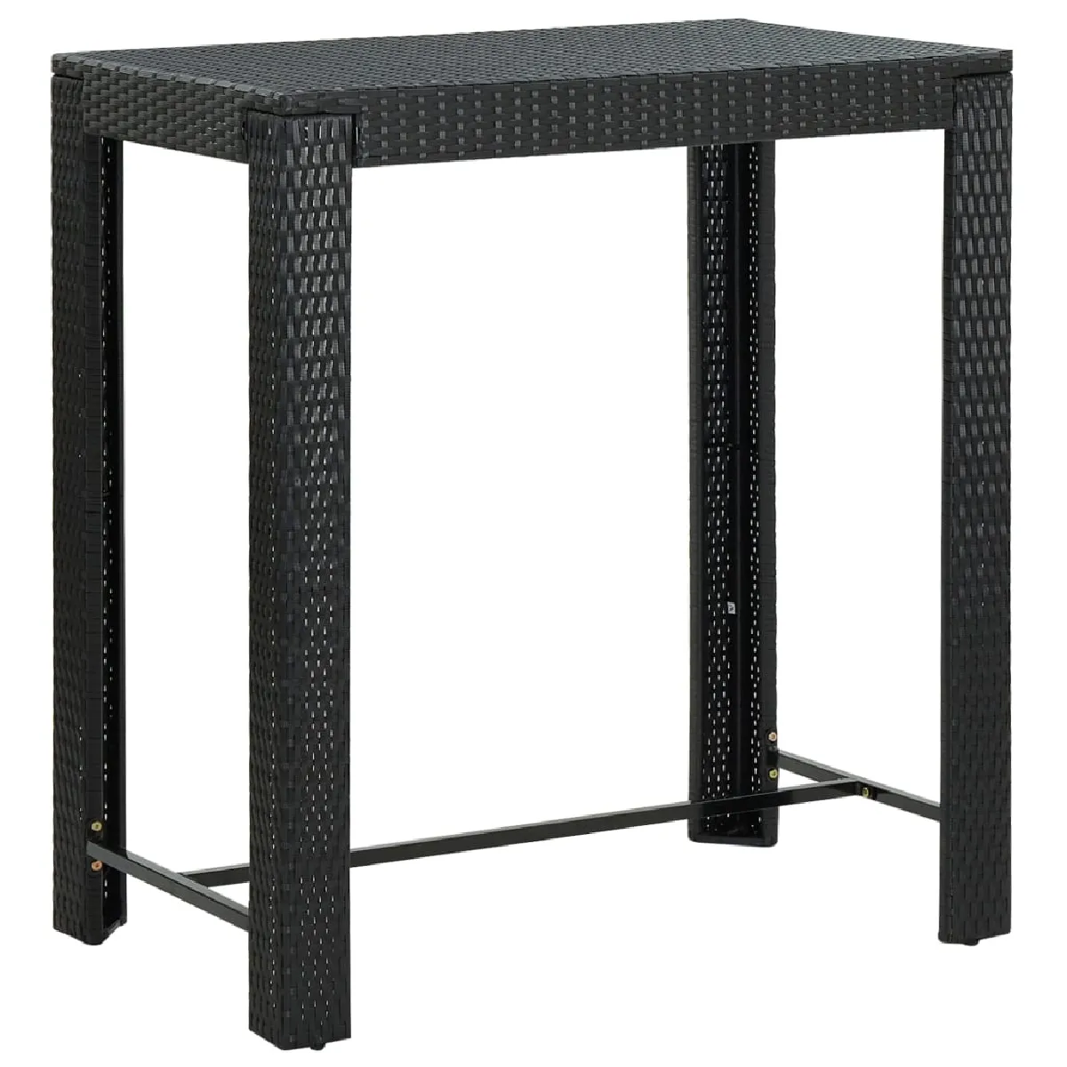 Vidaxl Noire Table De Bar De Jardin Résine Tressée
