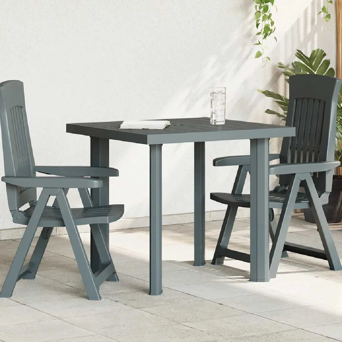 vidaXL Table de jardin 80x75x72 cm Plastique - vue 3