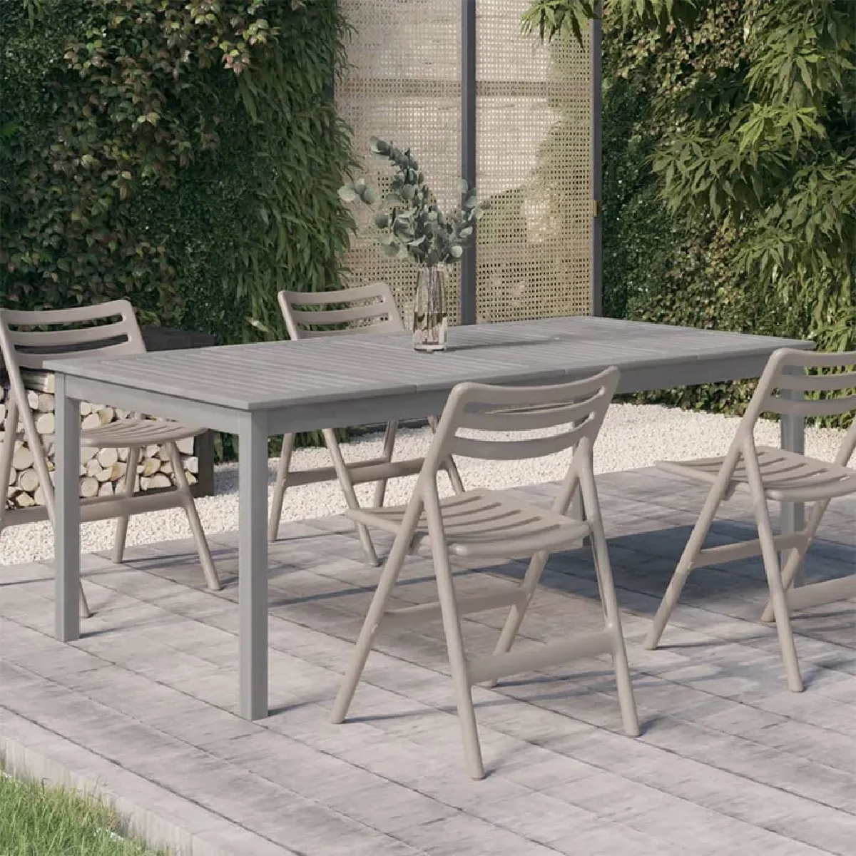 Vidaxl Gris Table De Jardin