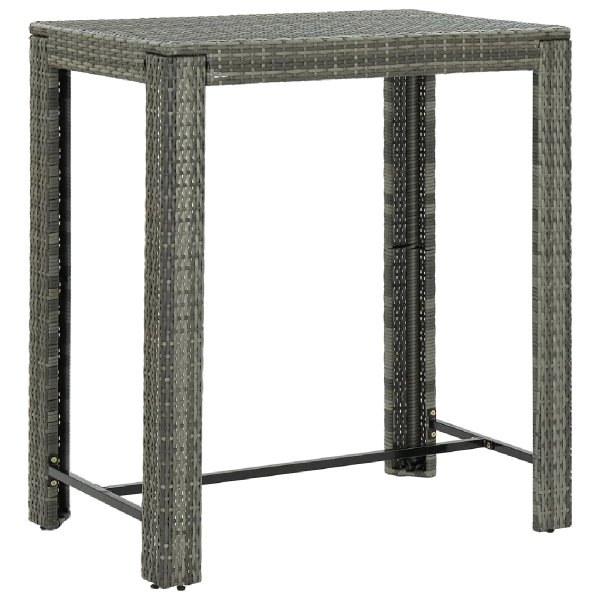 Non Communiqué Gris Table De Bar De Jardin 100X60,5X110,5 Cm Résine Tressée - Image 3