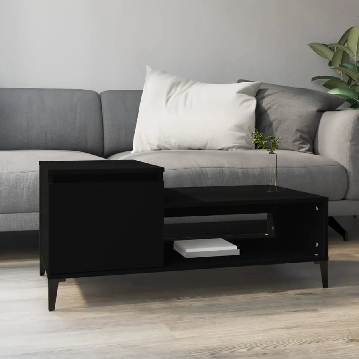 Comparer les prix de Maison Chic Table basse noir 100x50 cm