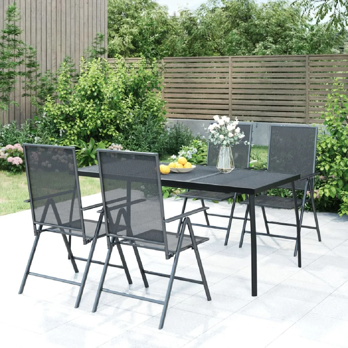 vidaXL Table de jardin treillis d'acier - vue 2