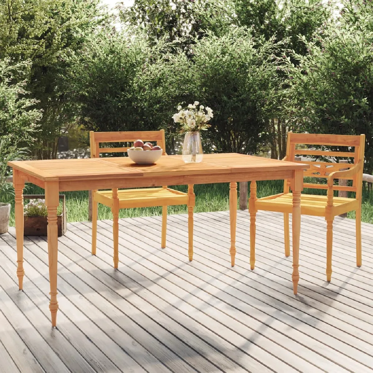 vidaXL Table Batavia bois de teck solide - vue 1