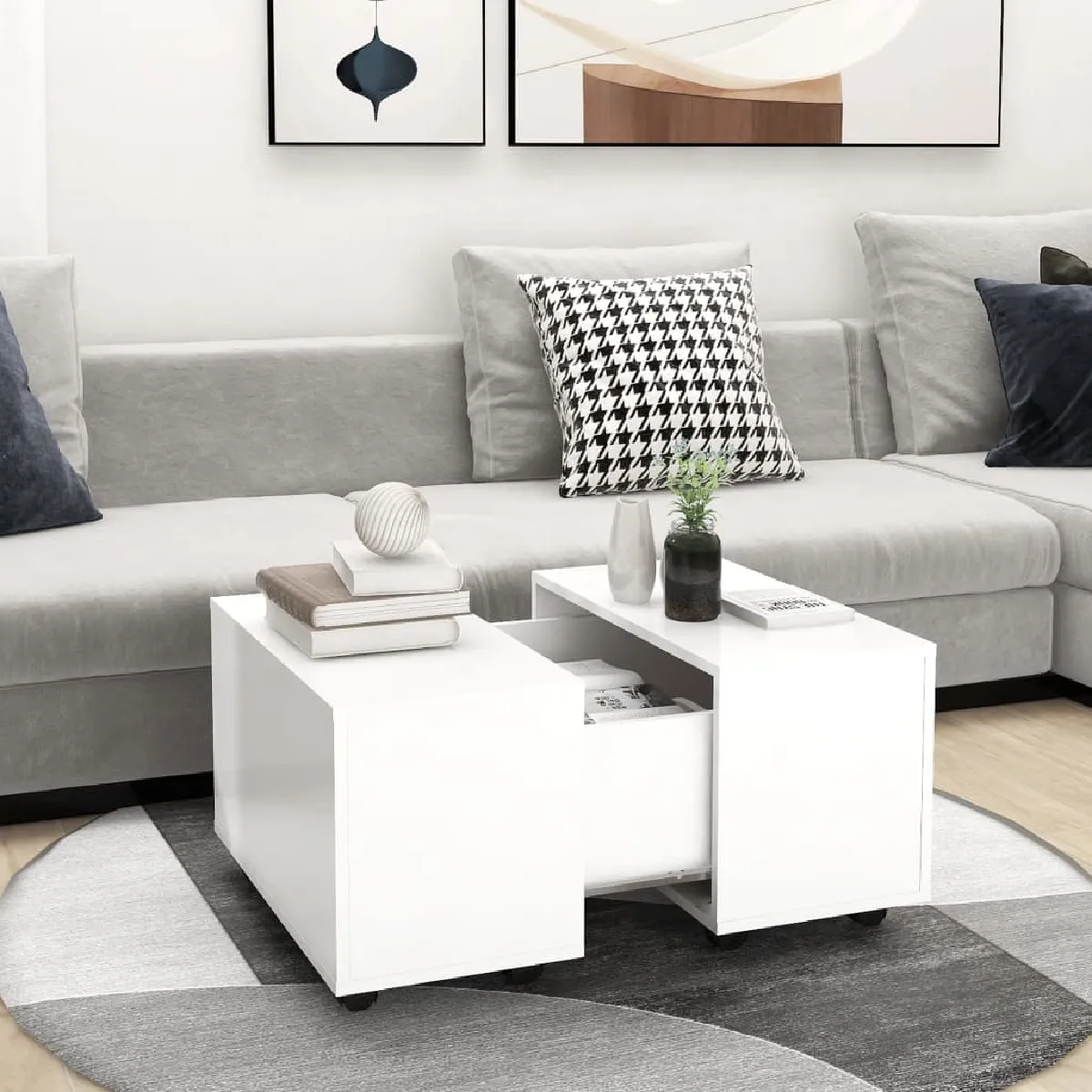 Vidaxl Blanc Table Basse 60X60 Cm
