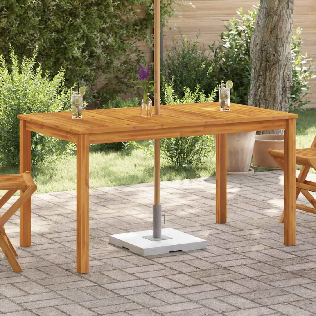 vidaXL Table de jardin Bois d'Acacia - vue 3