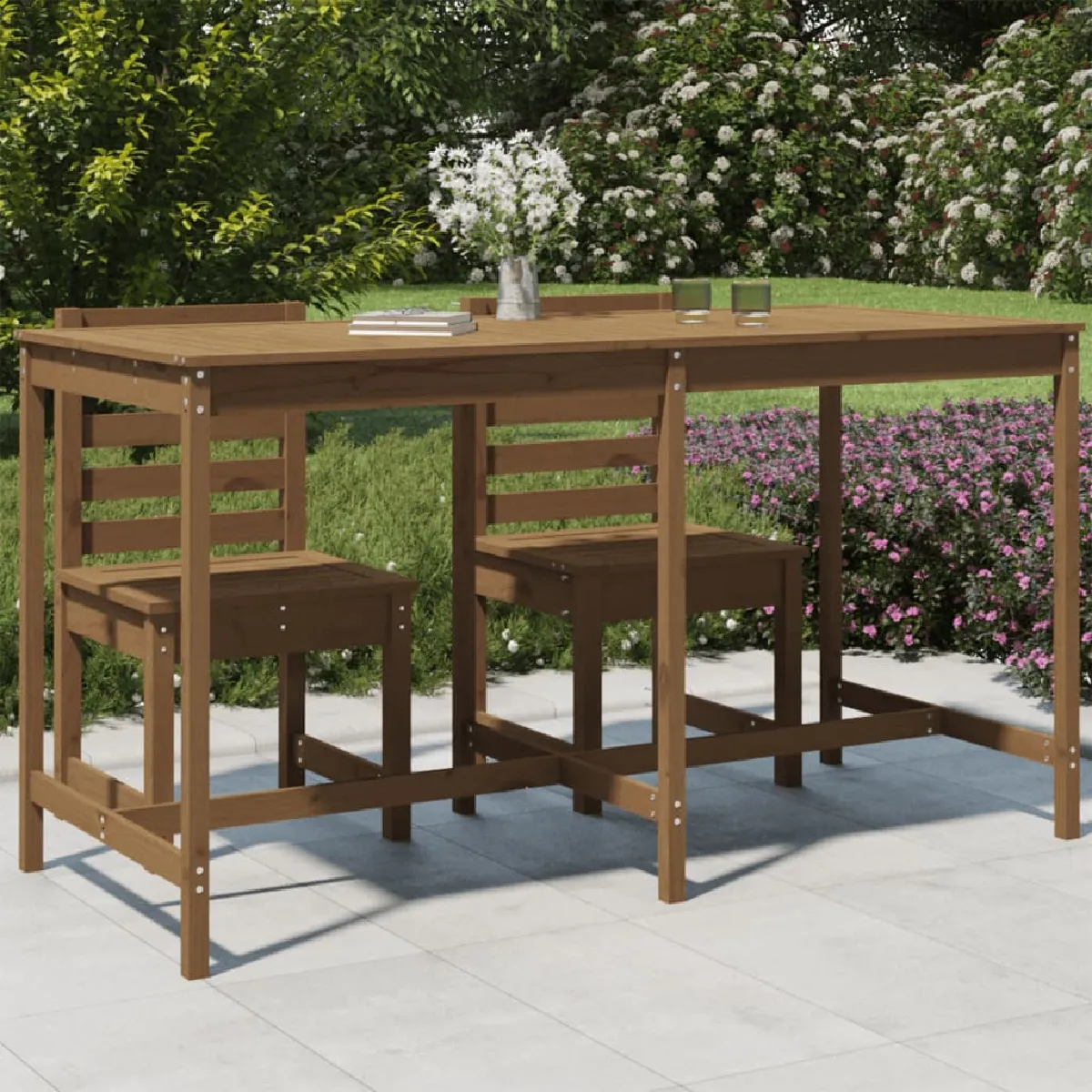vidaXL Table de jardin miel