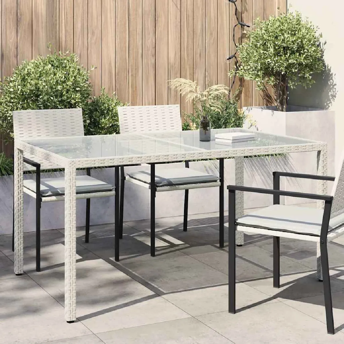 VIDAXL Table de jardin dessus en verre - vue 9