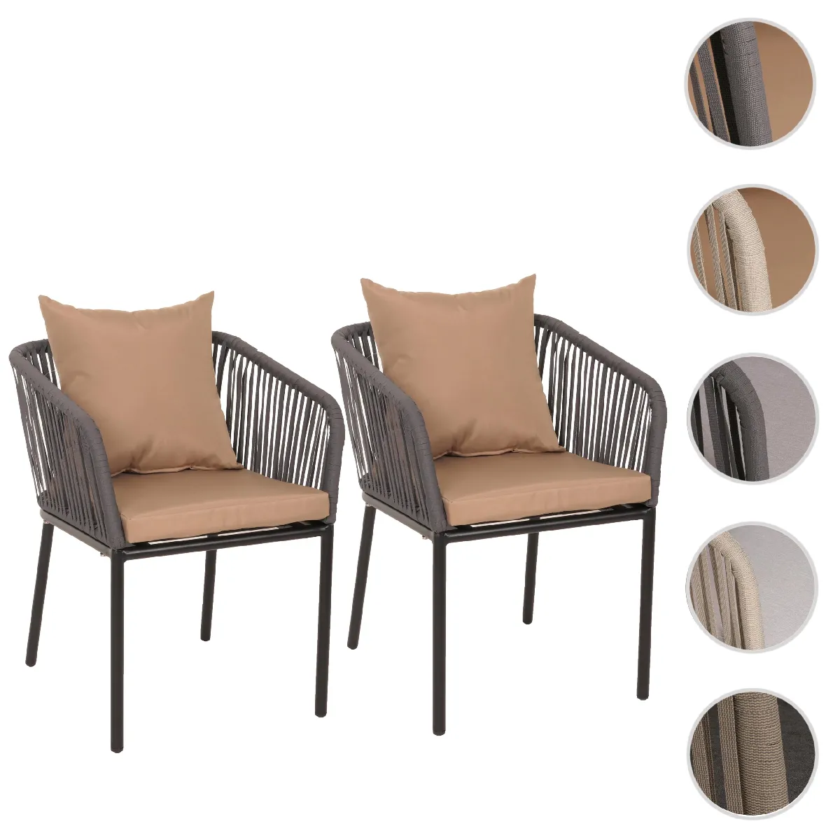Mendler lot de 2 chaises de jardin - vue 4