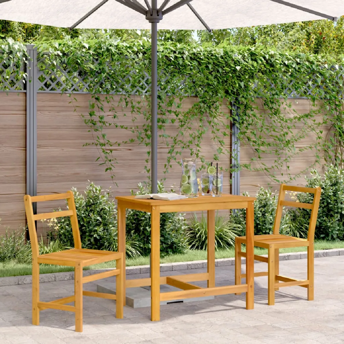 vidaXL Ensemble de balcon 3 pcs bois d'acacia - vue 2