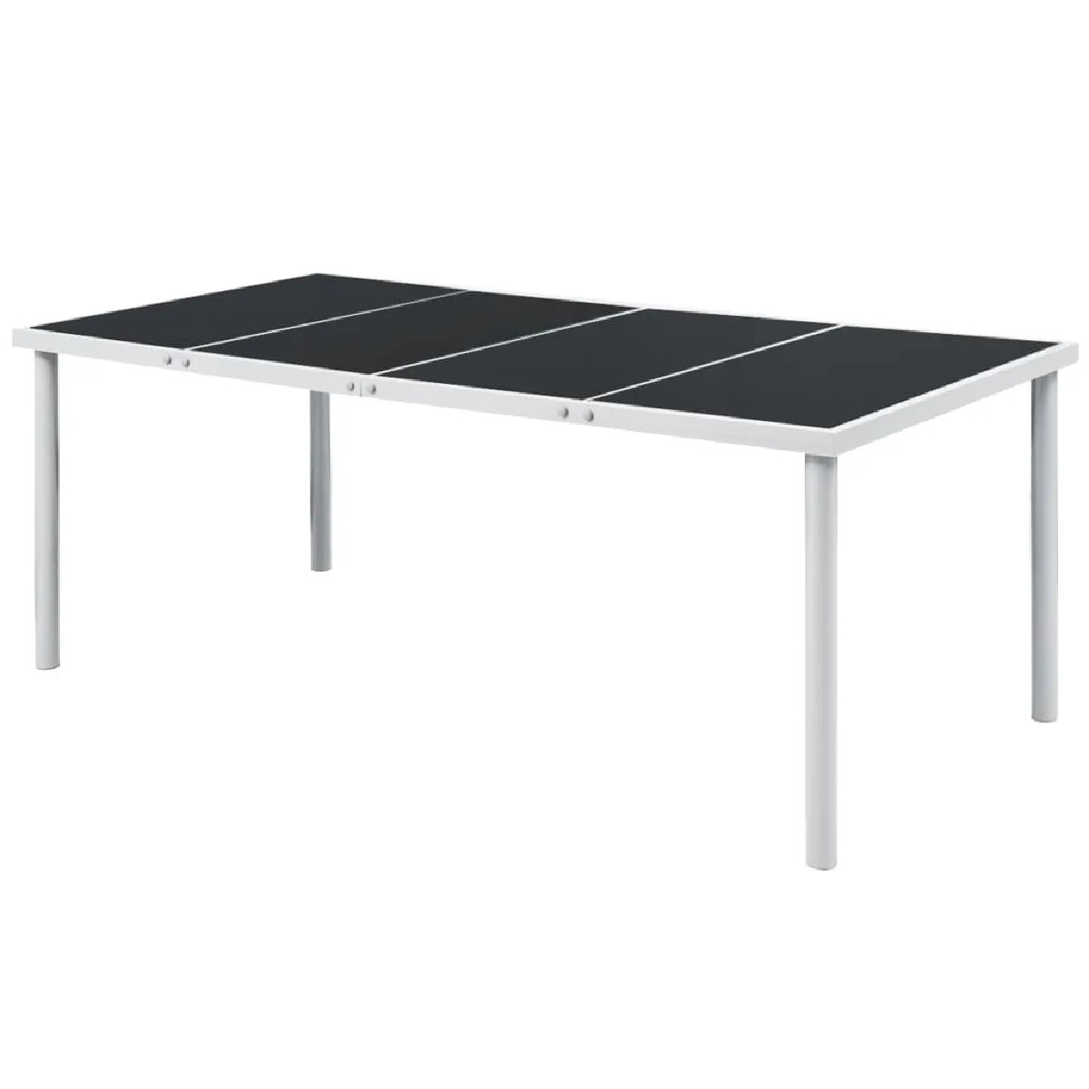 vidaXL Table de jardin acier et verre