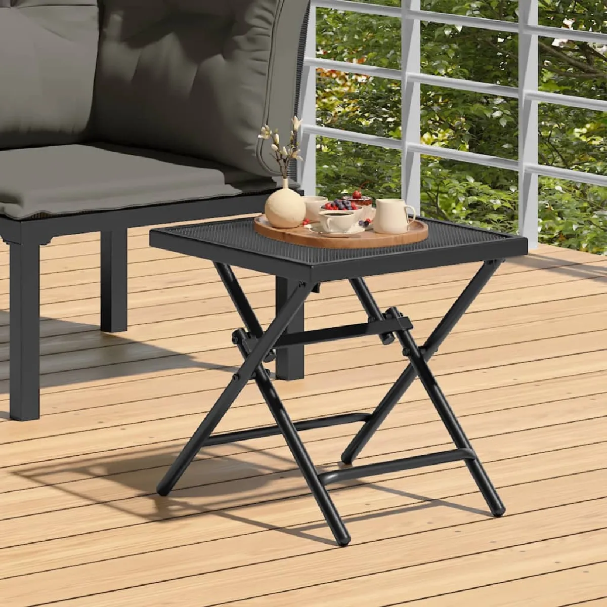 vidaXL Table de jardin pliable 38x38x38 cm - vue 2