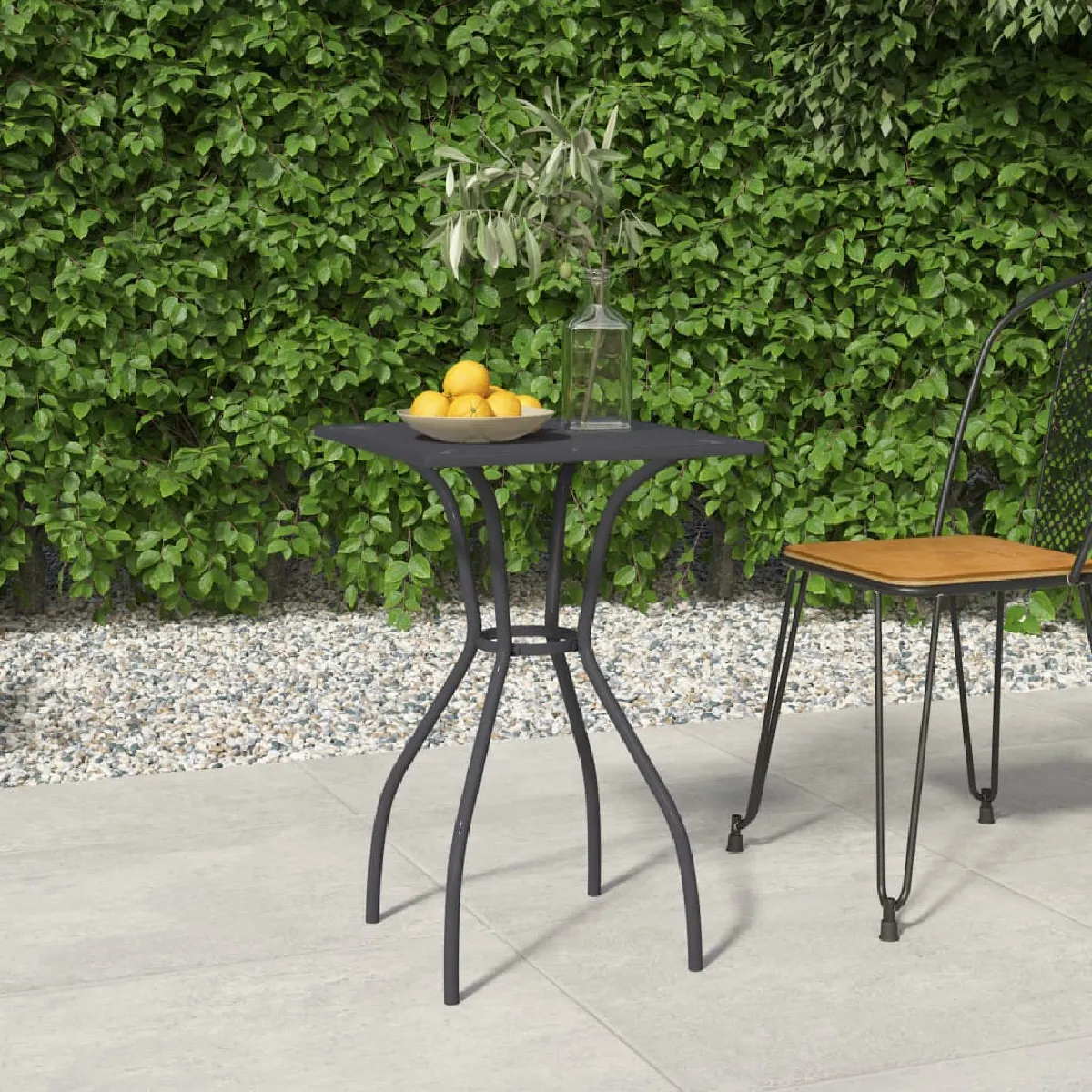 vidaXL Table de jardin treillis d'acier