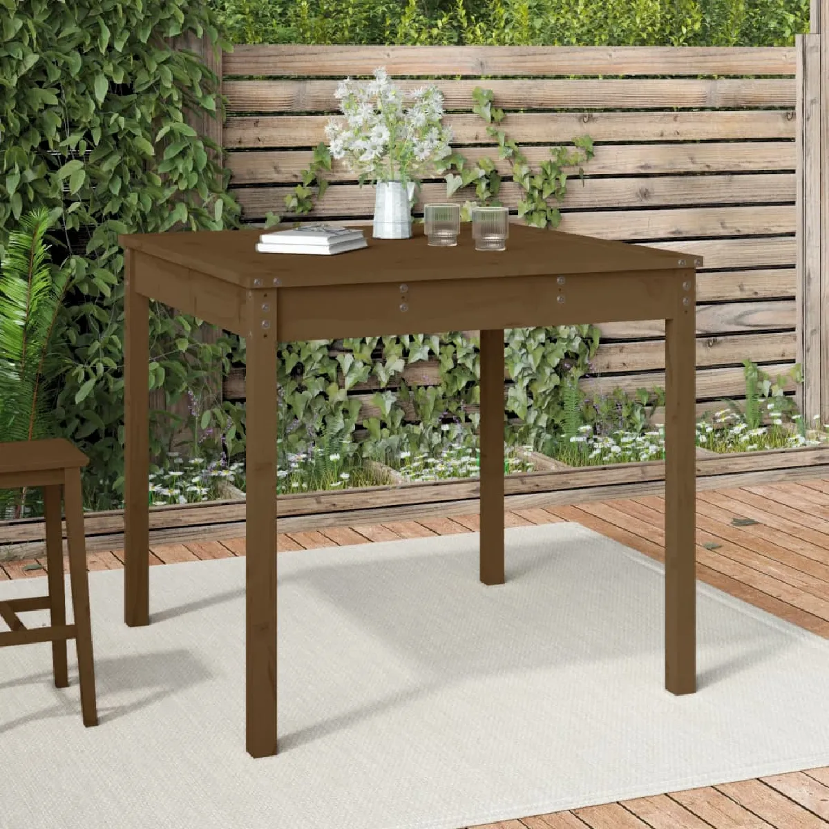 vidaXL Table de jardin miel - vue 3