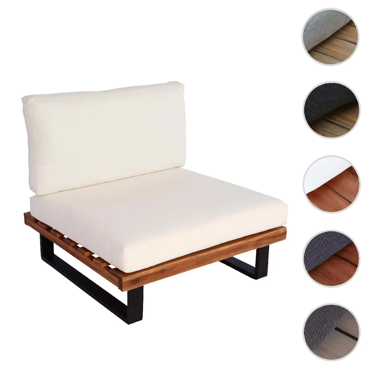 Mendler Fauteuil lounge de jardin - Blanc Mendler Fauteuil lounge de jardin - Blanc