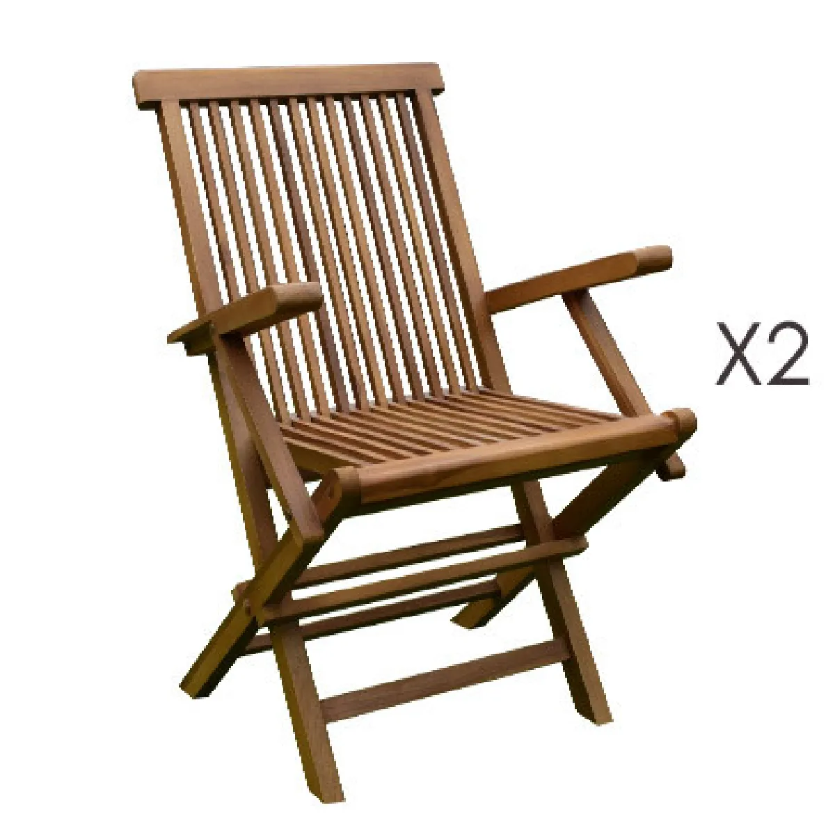 Lot de 2 fauteuils en teck 