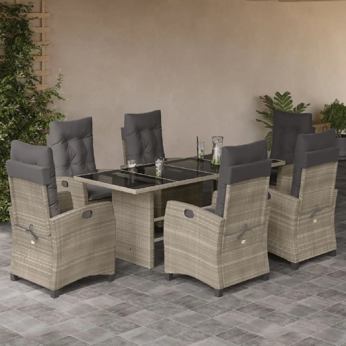 VidaXL Ensemble jardin rotin - vue 2