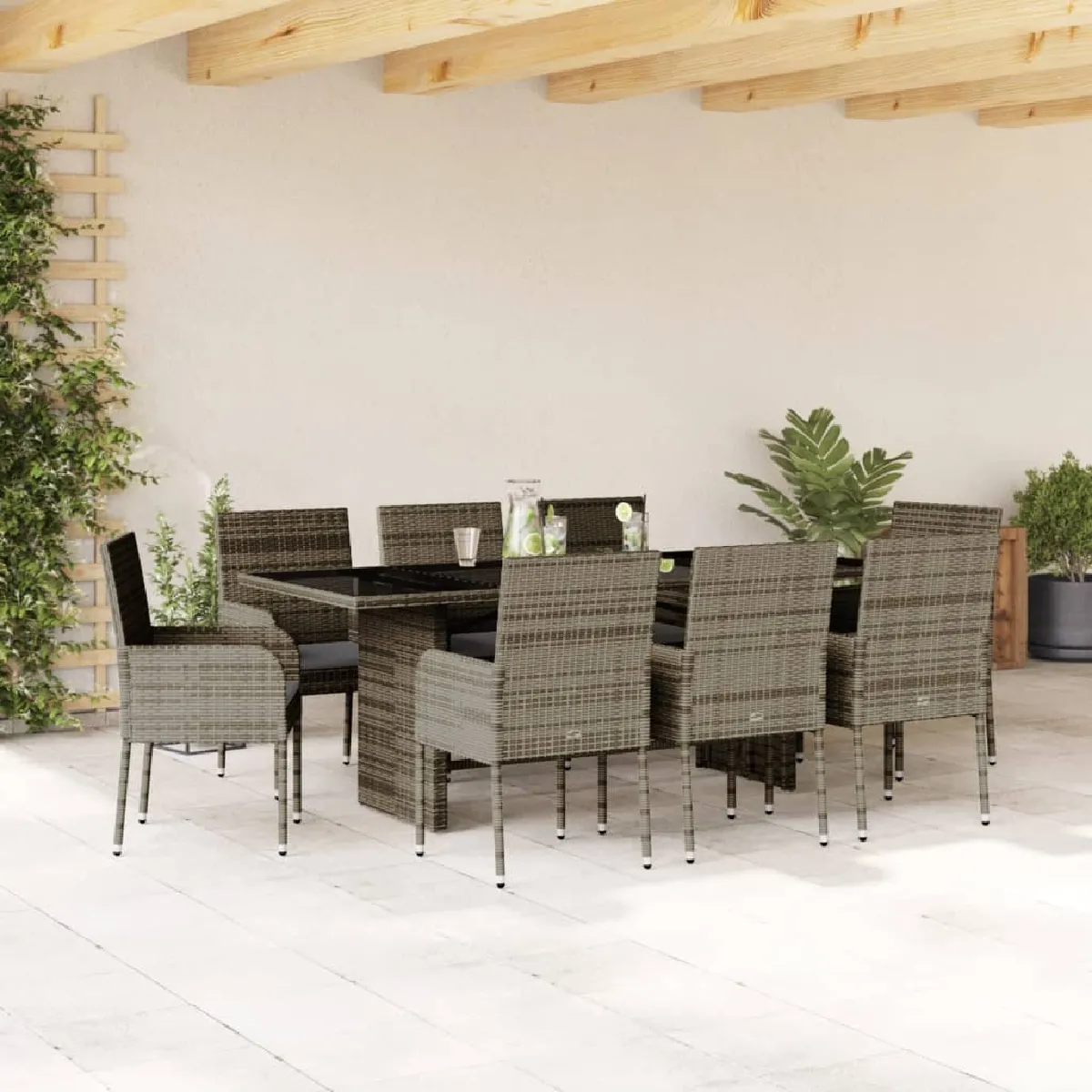 VIDAXL Ensemble 9 pcs résine tressée - vue 3
