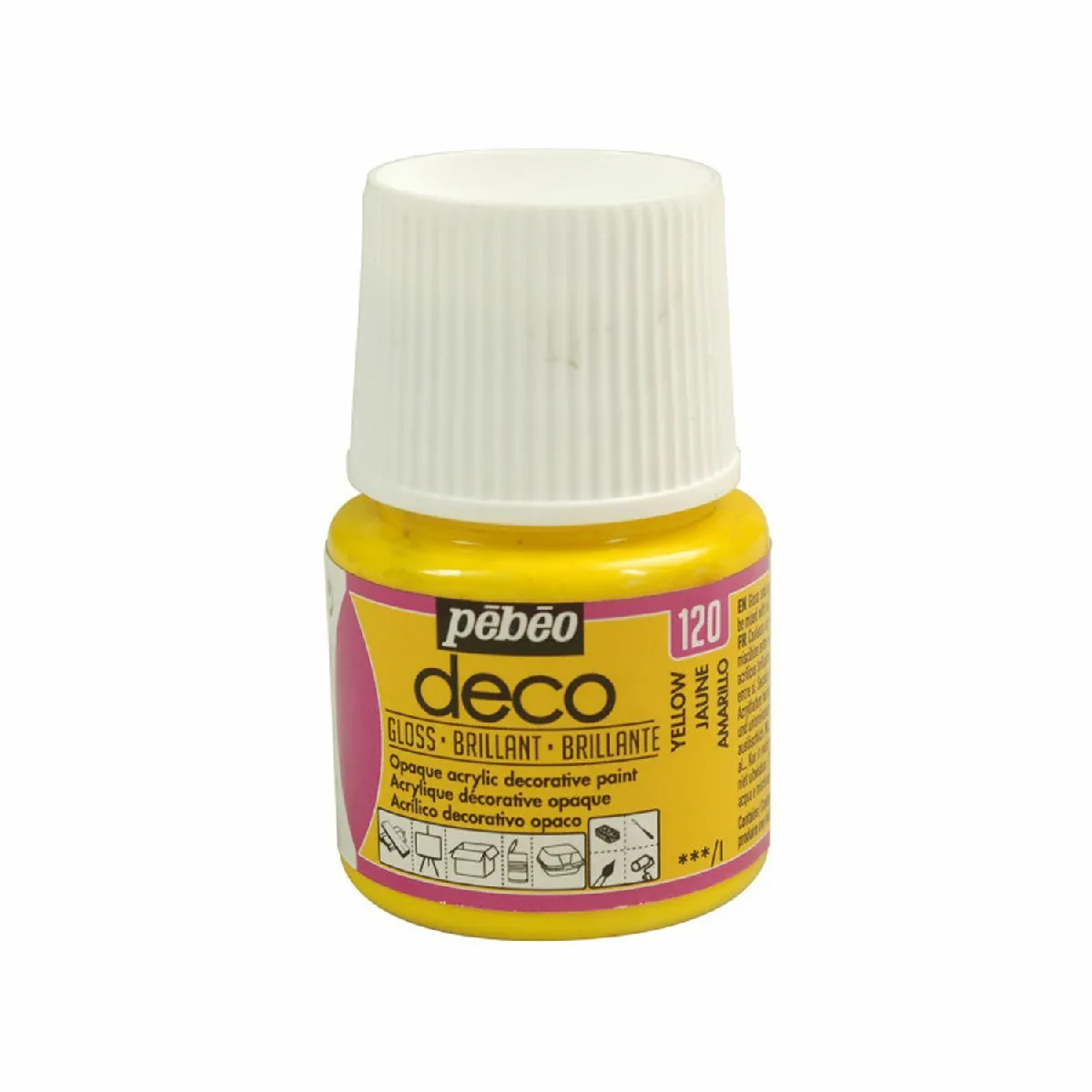 Peinture acrylique opaque brillante - noir profond - 45 ml 092-020