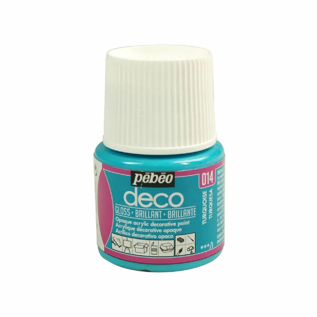 Peinture acrylique opaque brillante - turquoise - 45 ml #0