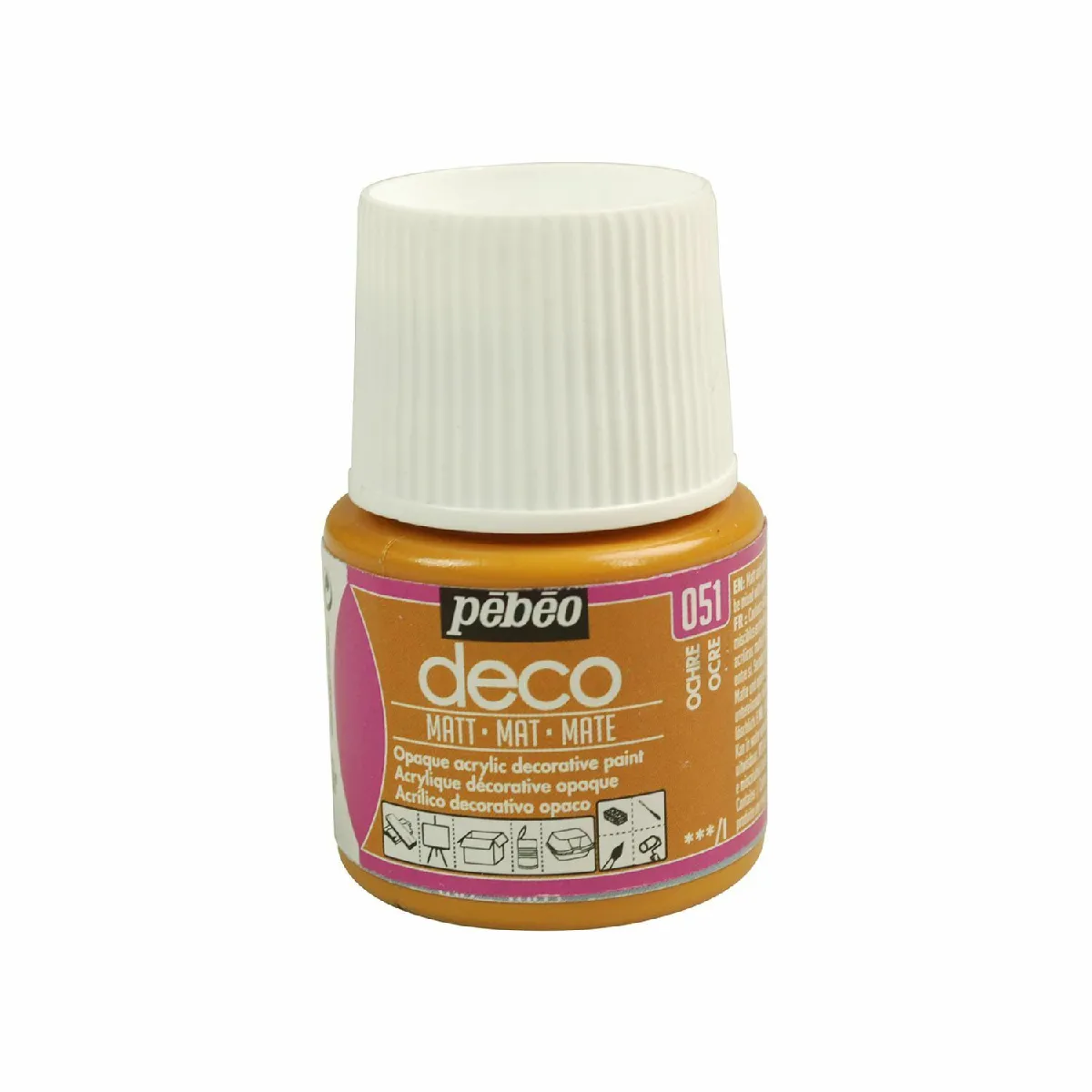 P&eacute;b&eacute;o 204051 D&eacute;co Acrylique Mat 1 Flacon Ocre 45 ml