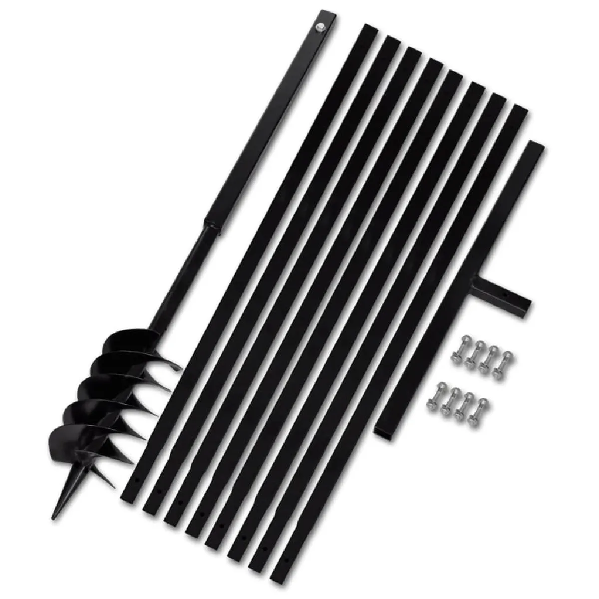 vidaXL Tarière de sol avec manche et tube d'extension Acier