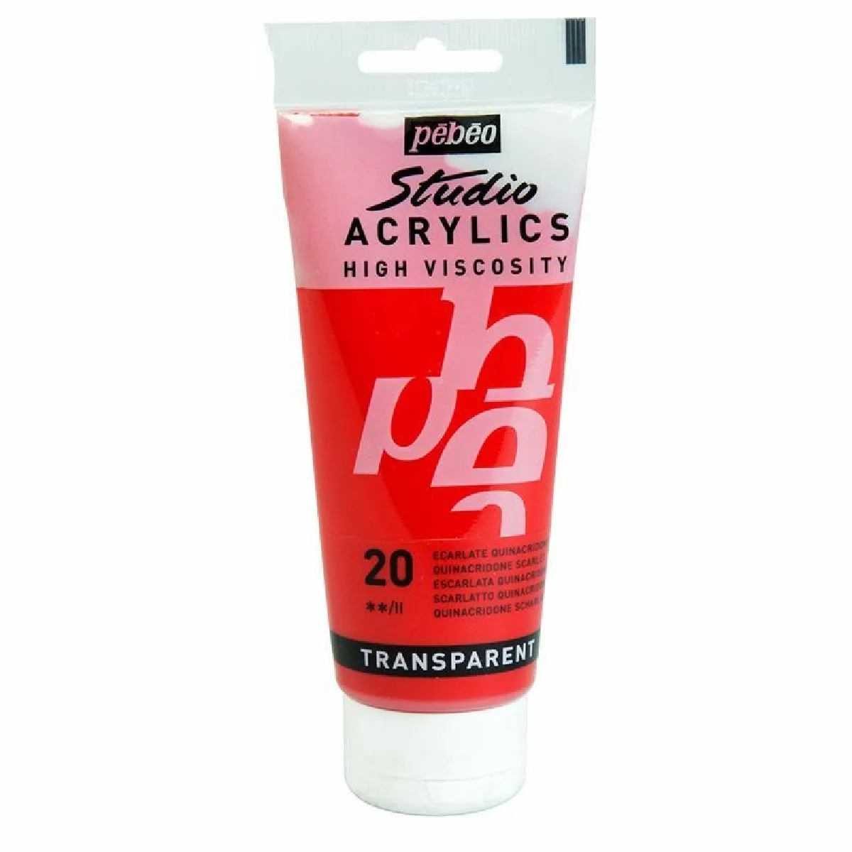 P&eacute;b&eacute;o Peinture Studio Acrylique Tube Ecarlate Quinacridone 100 Ml