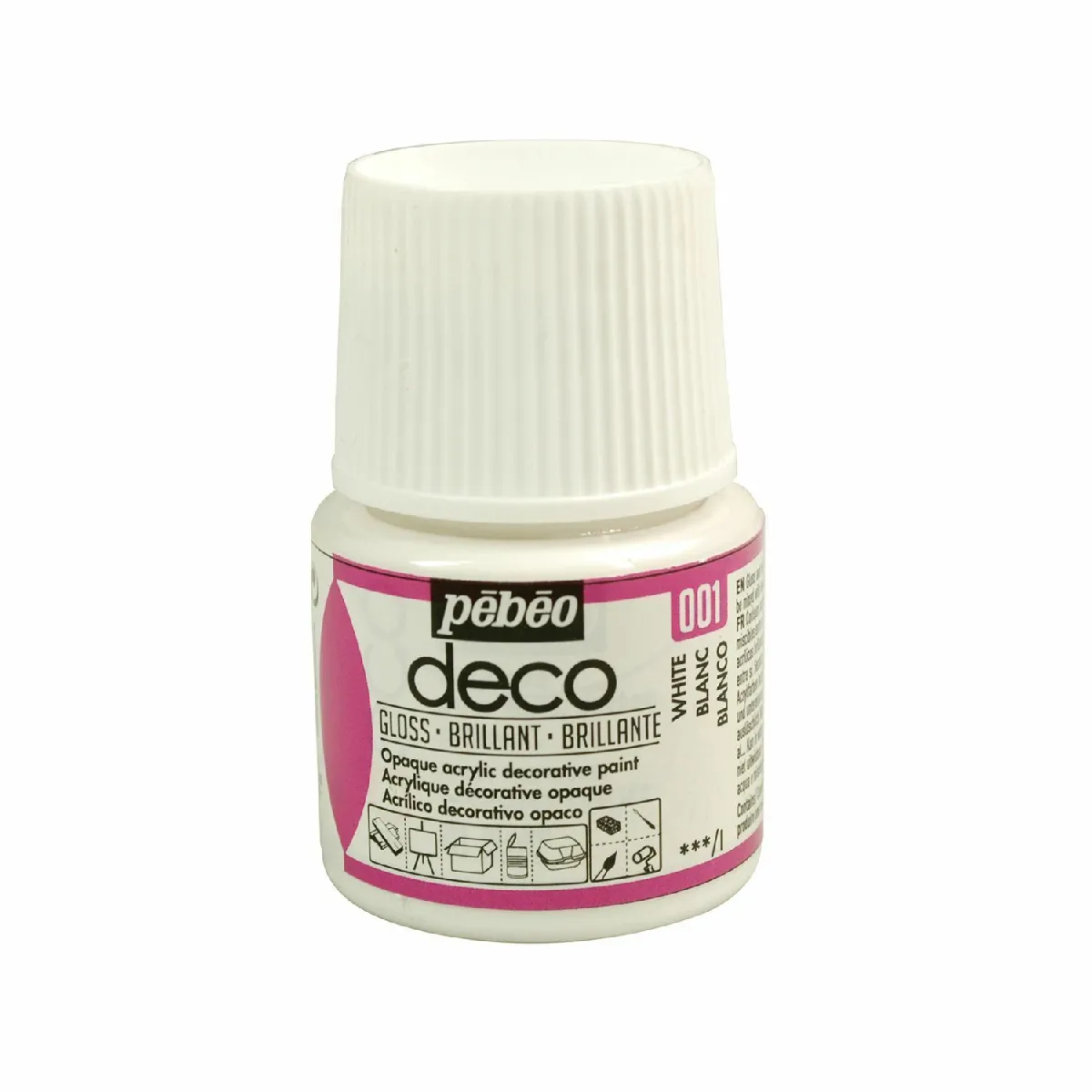 Pebeo Peinture D&eacute;co P&eacute;b&eacute;o Brillante 45 Ml - Blanc