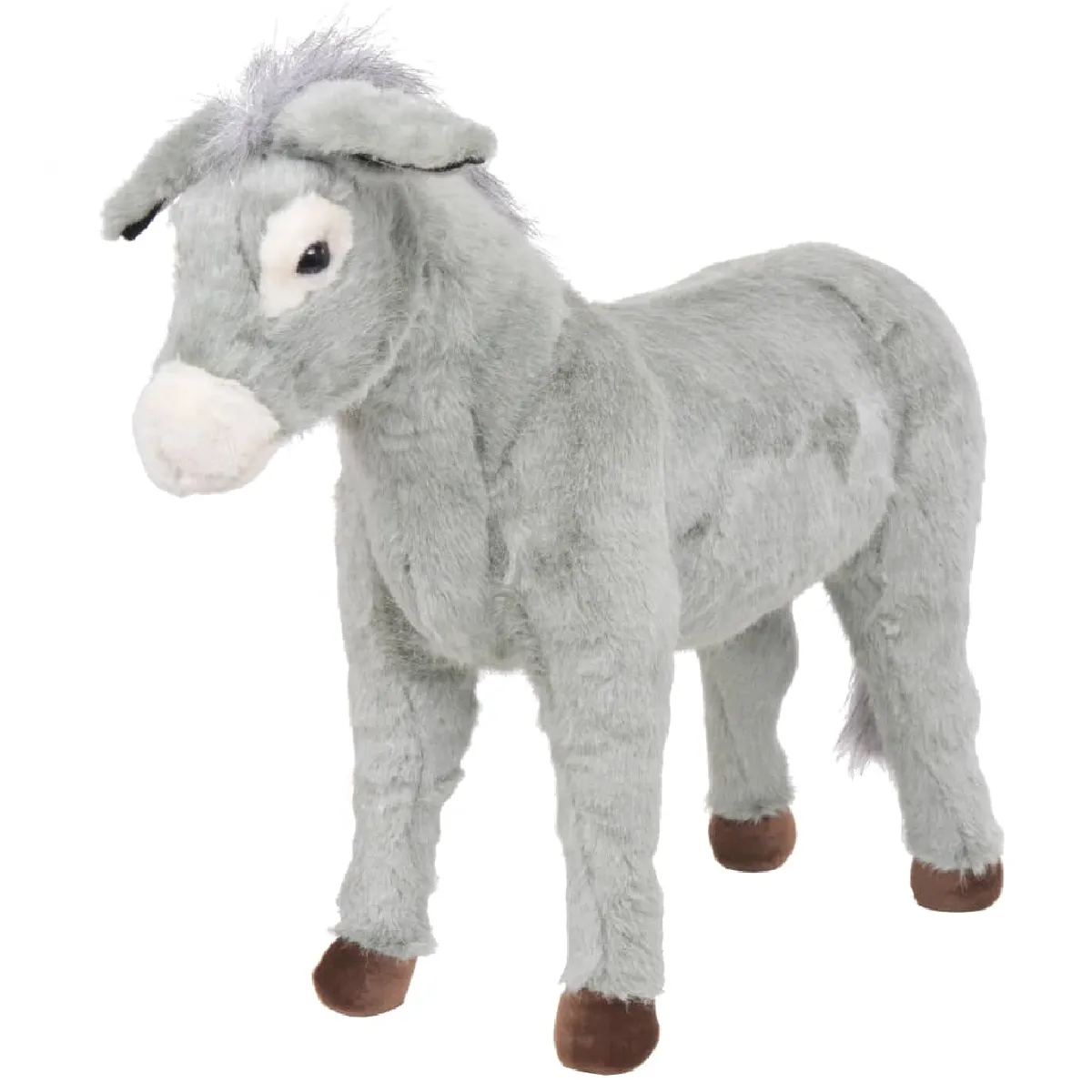 Vidaxl Gris Jouet En Peluche Âne Xxl