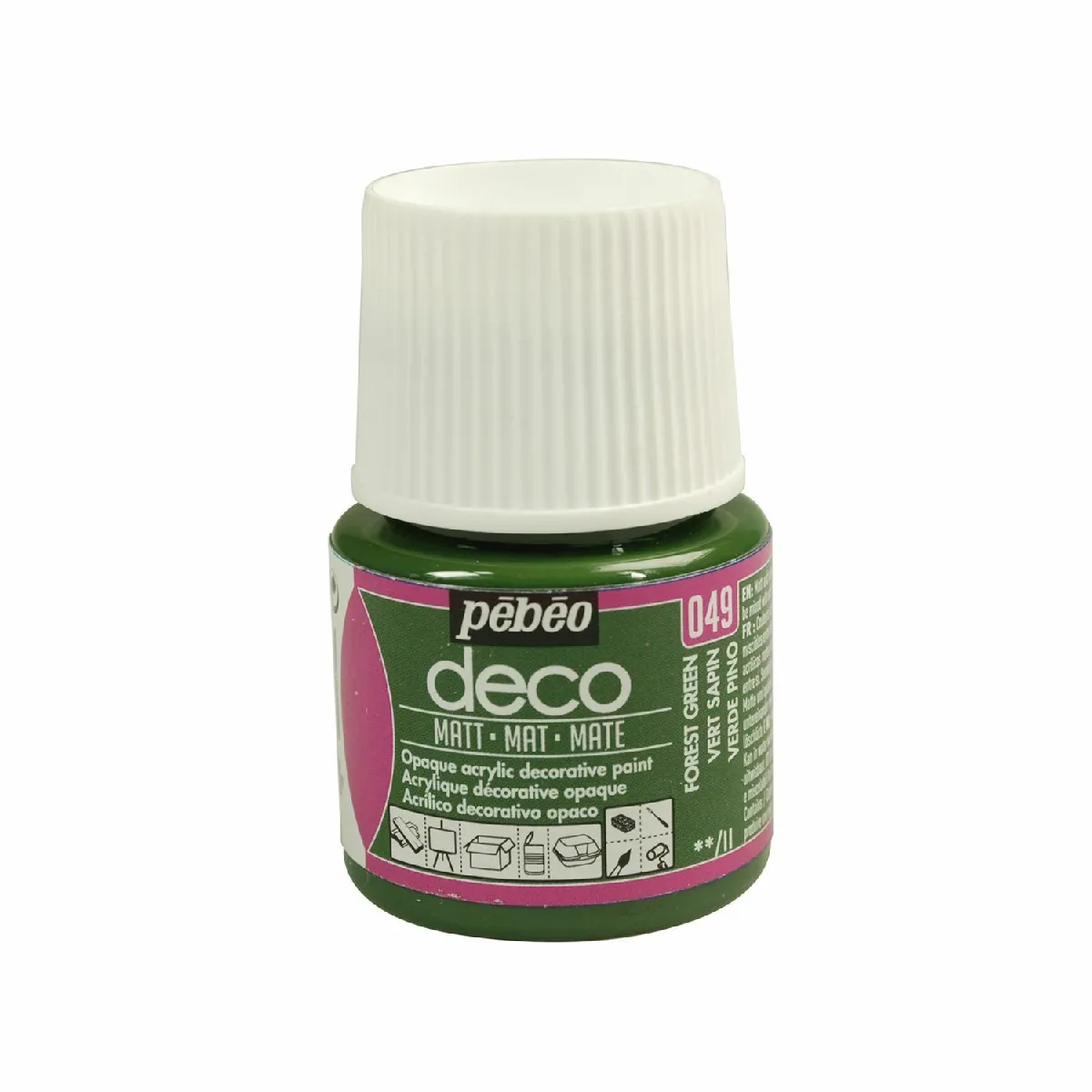 Peinture acrylique opaque mate - vert sapin - 45 ml 204-049