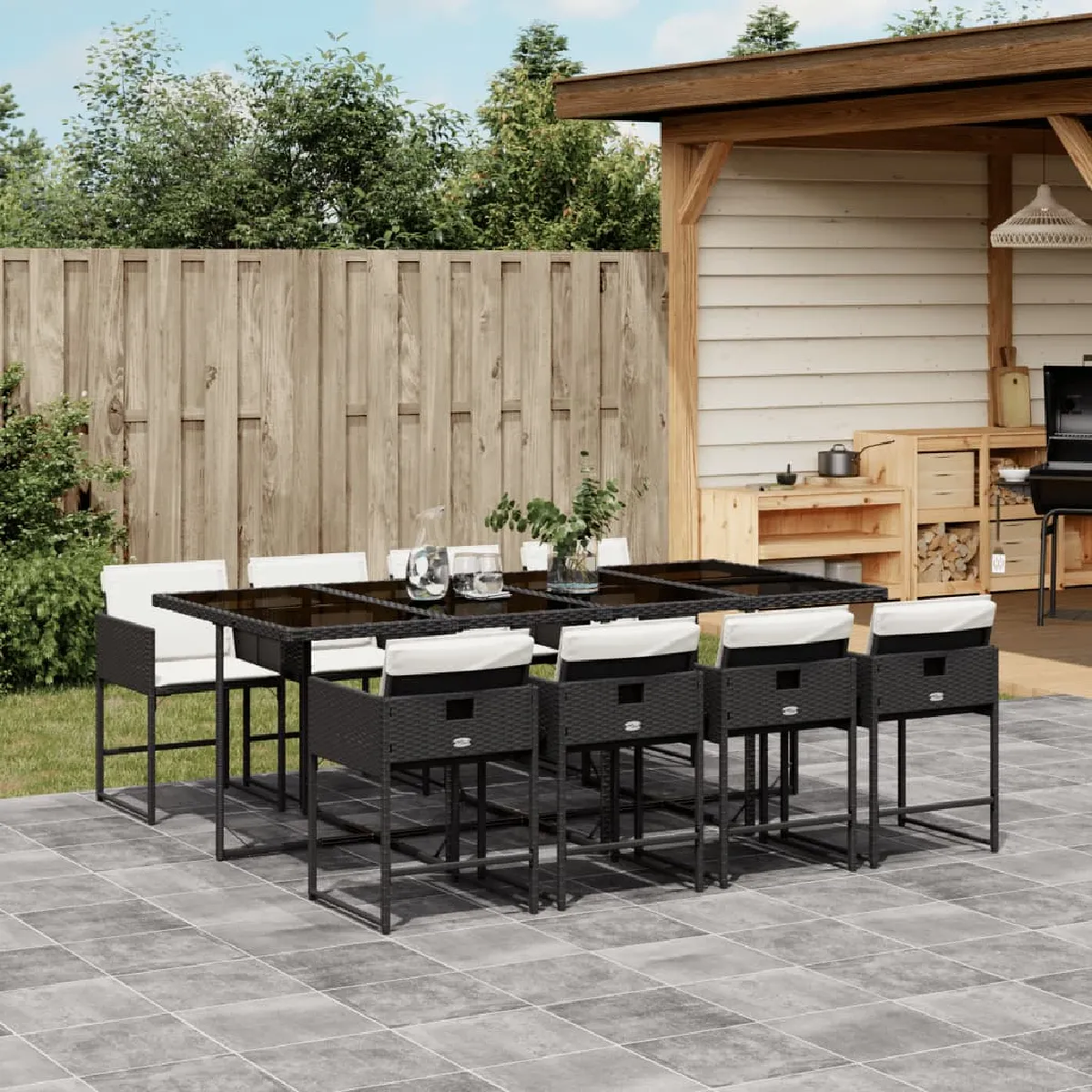 VIDAXL Ensemble 9 pcs résine tressée - vue 2