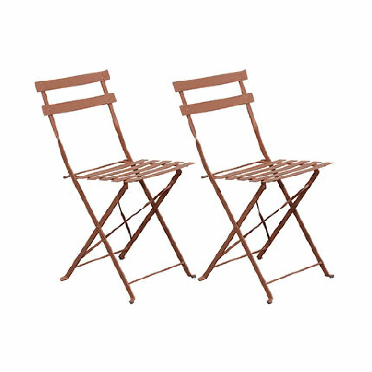 Mes Lot de 2 chaises de jardin pliables terracotta