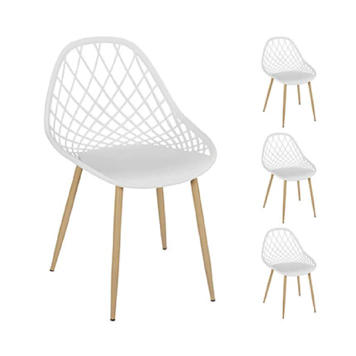 Mes Lot de 4 chaises de jardin et naturel