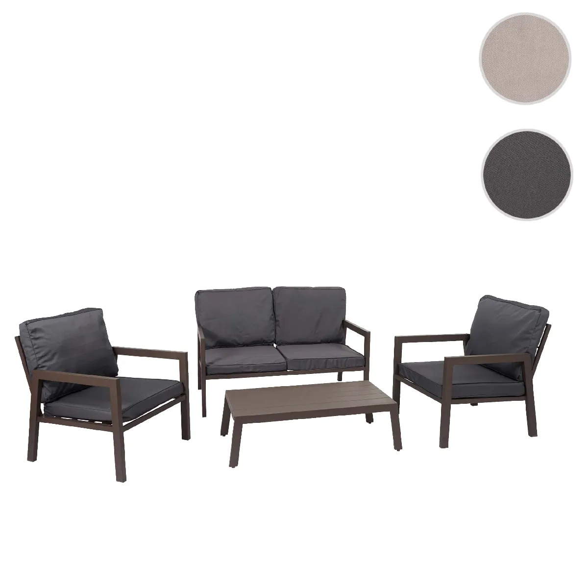 Mendler Ensemble table et chaises de jardin - Gris Mendler Ensemble table et chaises de jardin - Gris