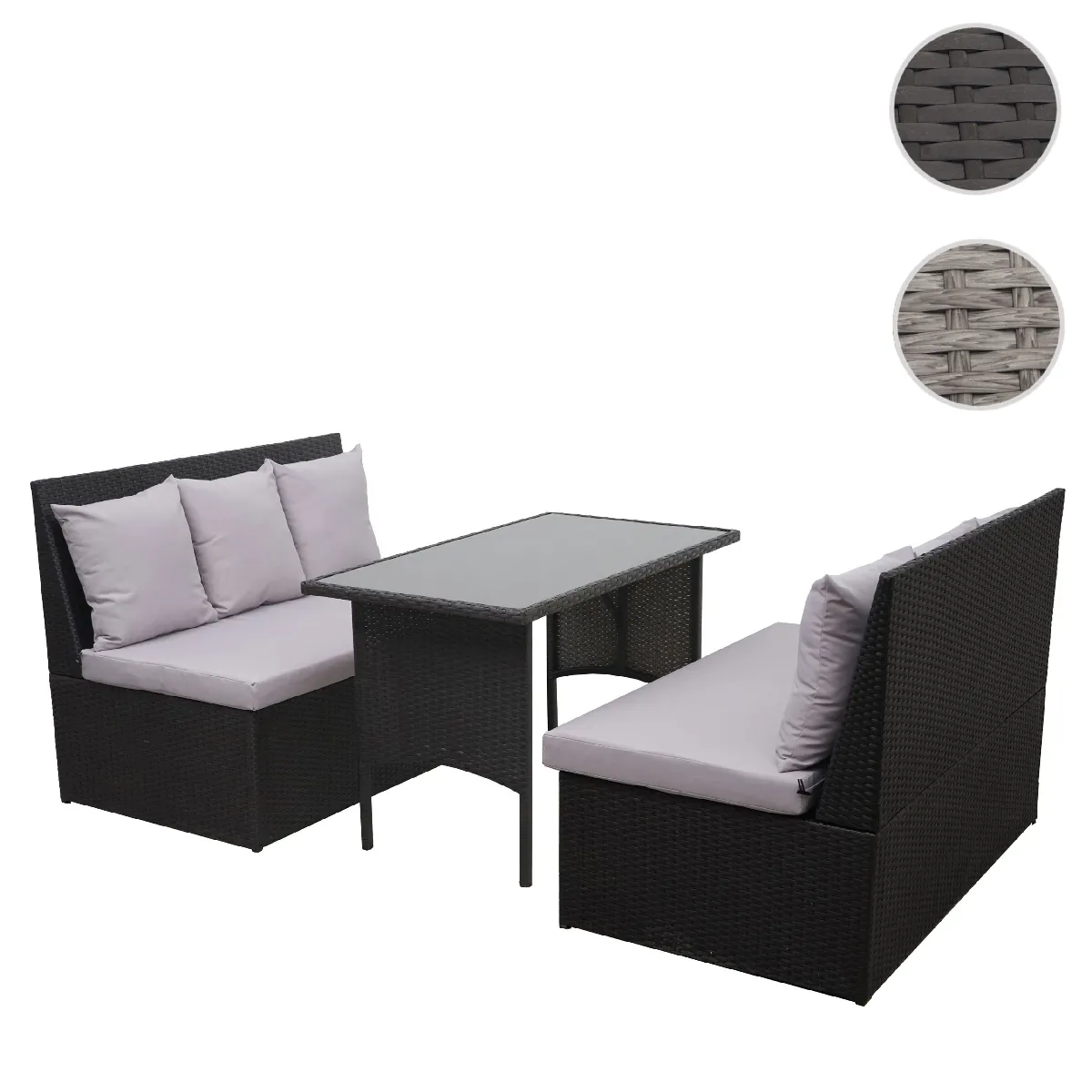 Mendler Noir Table De Jardin Rectangulaire