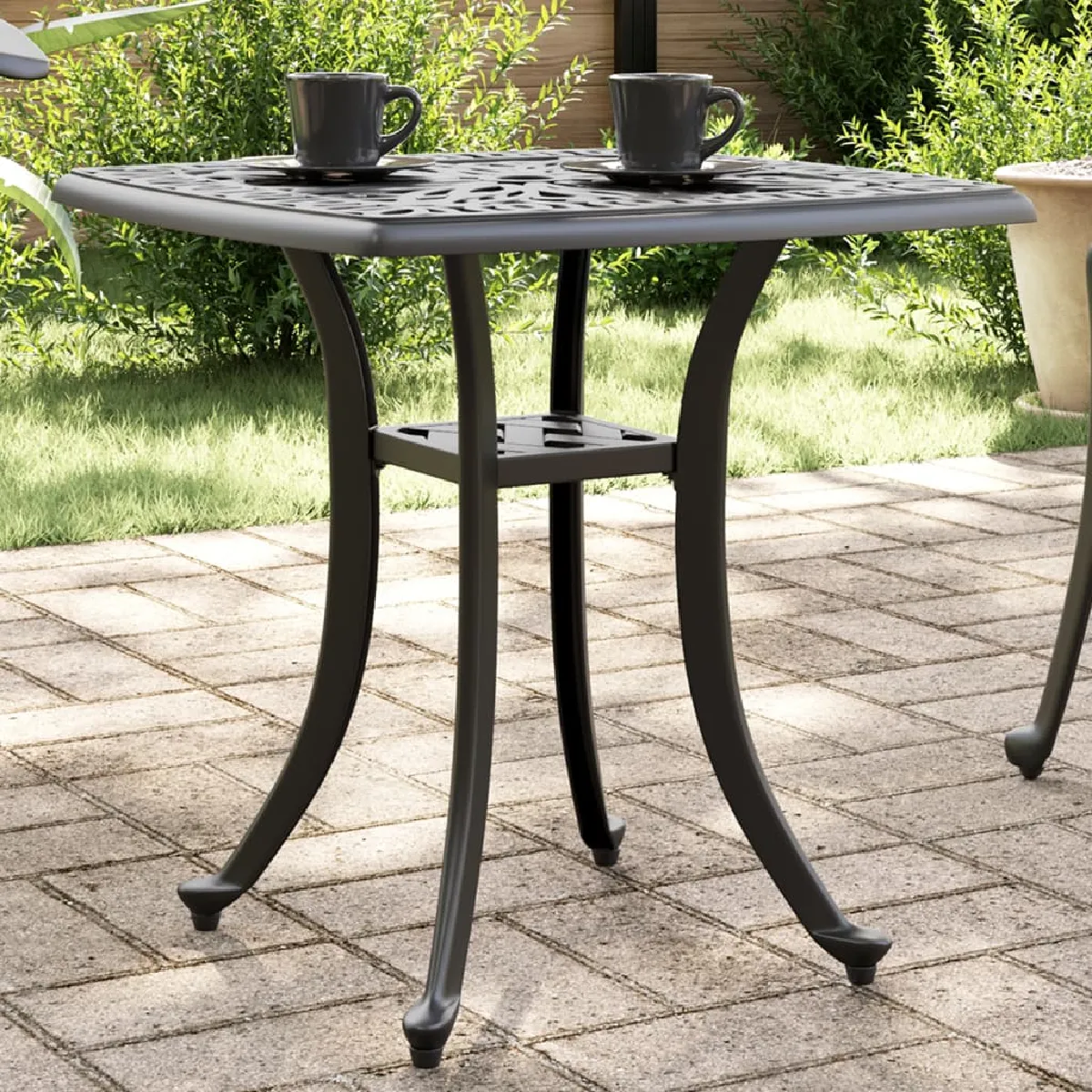 Vidaxl Table de Jardin Noire 53x53x53 cm