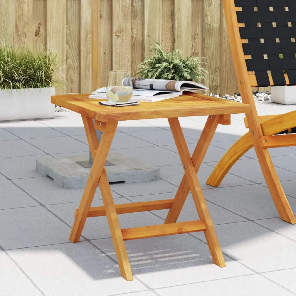 vidaXL Table d’appoint de jardin 40x40x40 cm bois dacacia massif table de jardin table dextérieur meuble de jardin 366513