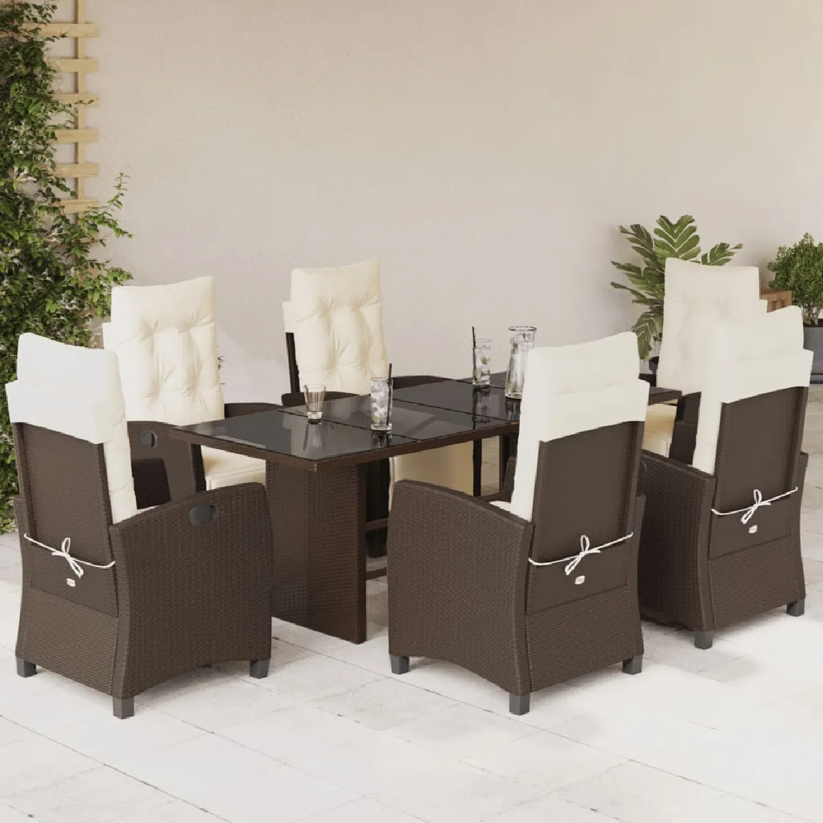 VIDAXL Ensemble à manger de jardin 7 pcs
