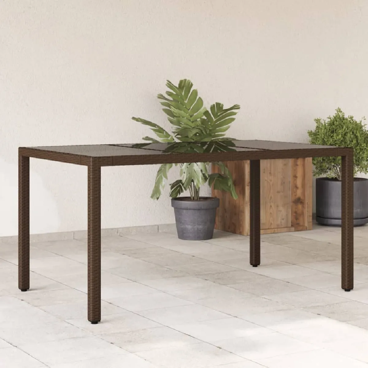 VIDAXL Table de jardin dessus en verre