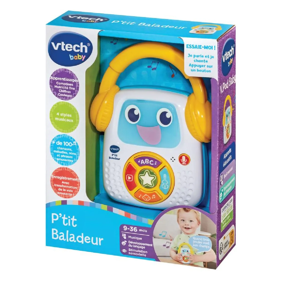 Baladeur Musical pour Bébé V.Pod Baby avec Enregistrement de Voix et Effets Robotiques - vue 2