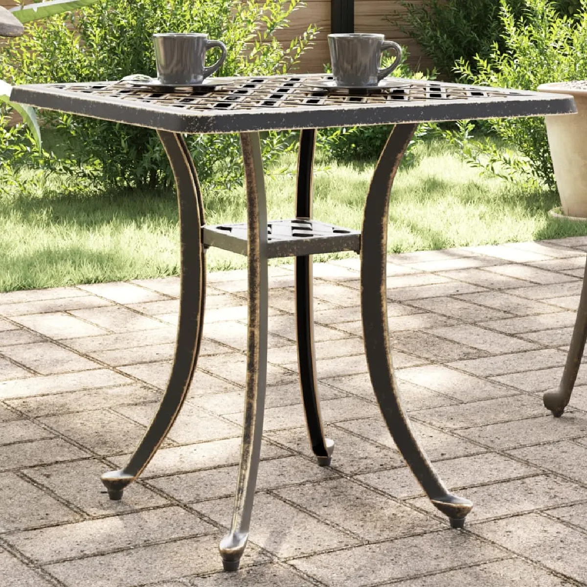 vidaXL Table de jardin en aluminium coulé