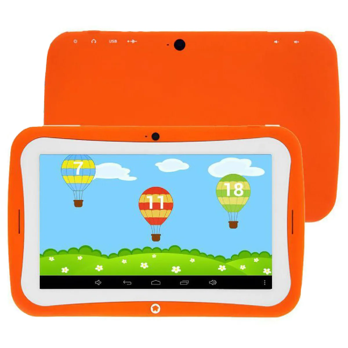 YONIS Tablette Tactile Enfant Jouet Educatif 7' Android Jelly Bean Yokid Orange 8 Go + SD 32Go